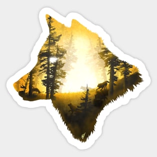 Yellow Wolf Sticker